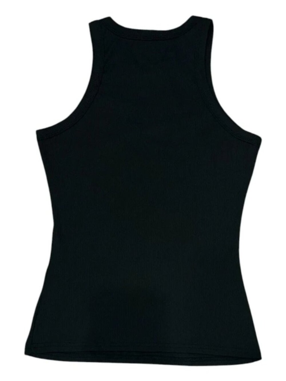 Chic Me Black Ribbed High Neck Racerback Tank Top Size Medium - Picture 2 of 2